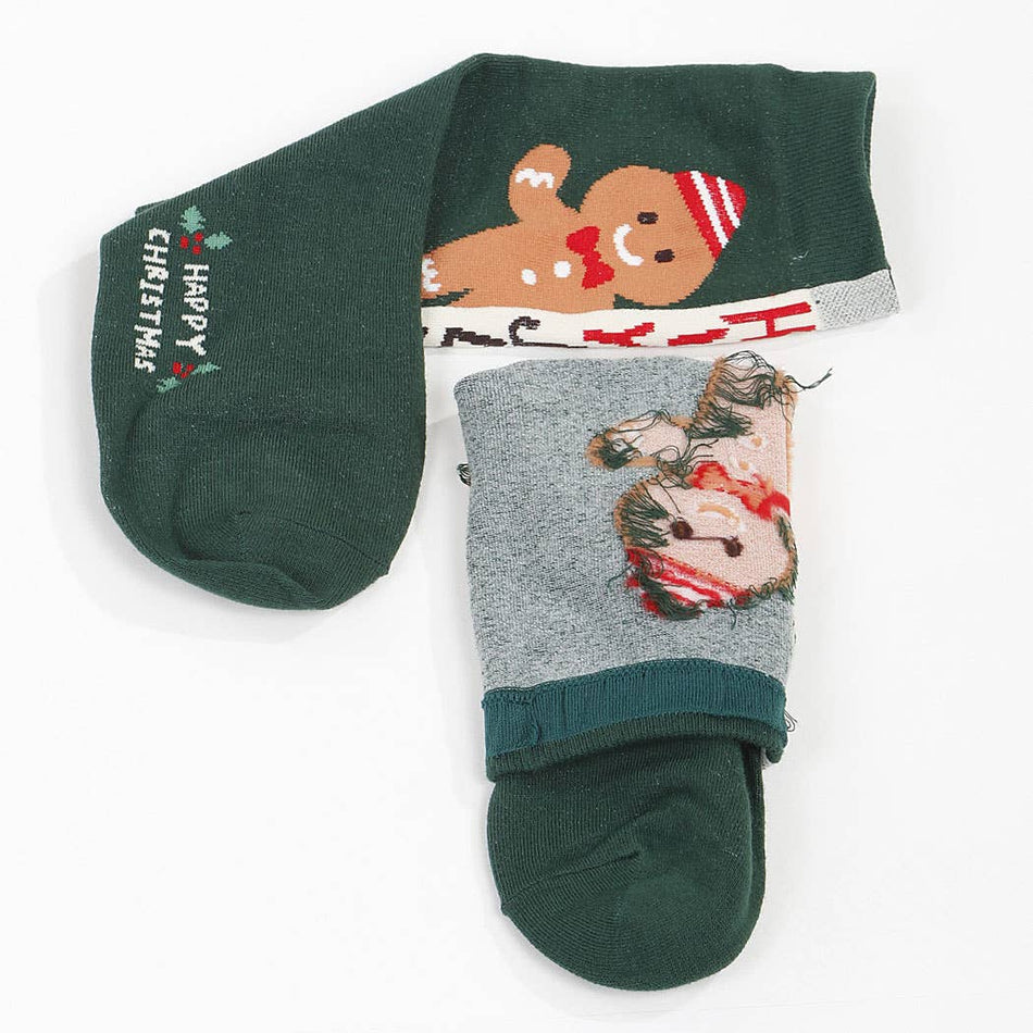 Holly Jolly Gingerbread Socks