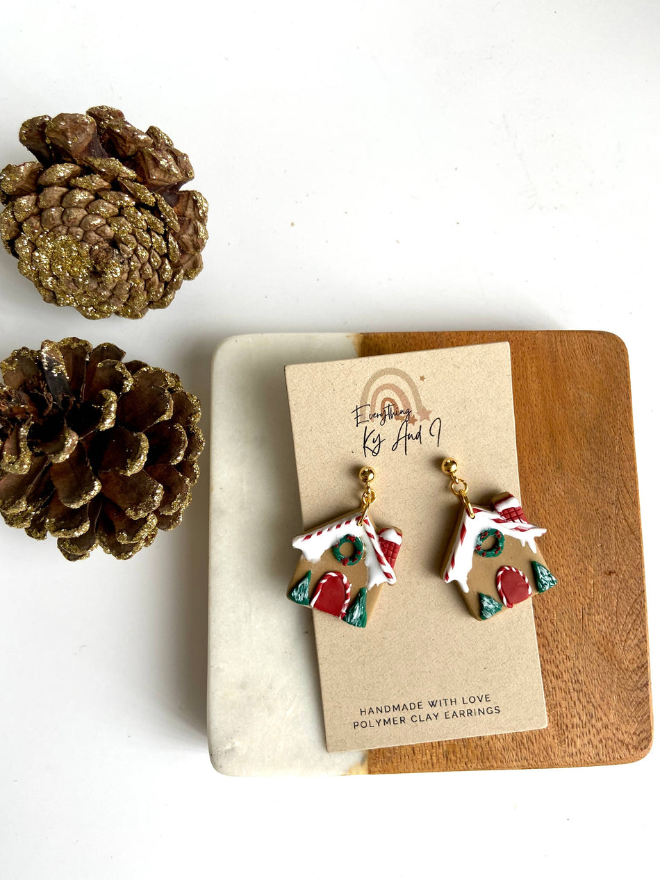 Gingerbread House Earrings