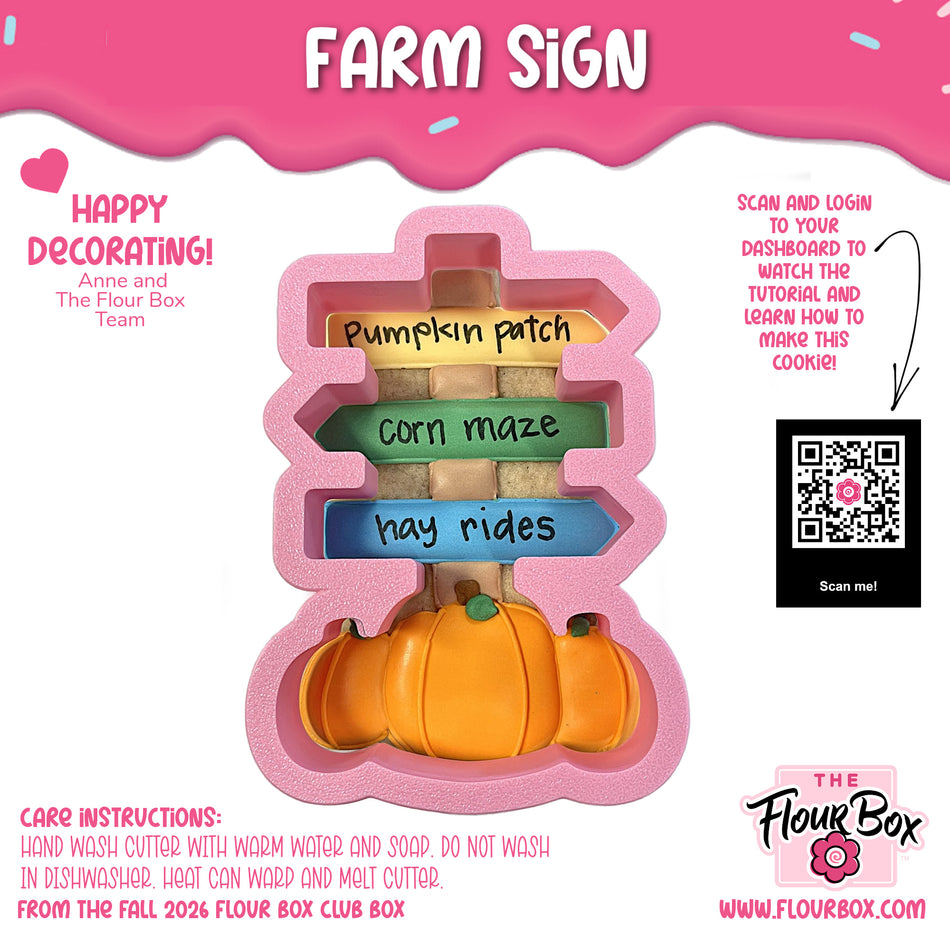 Farm Sign Flour Box Club Cookie Cutter