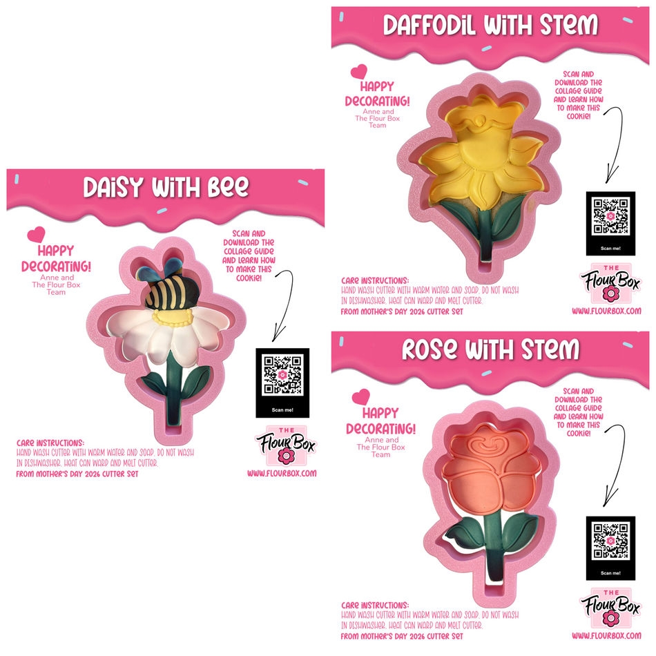 Flower Cookie Cutter Bundle (3 cutters)