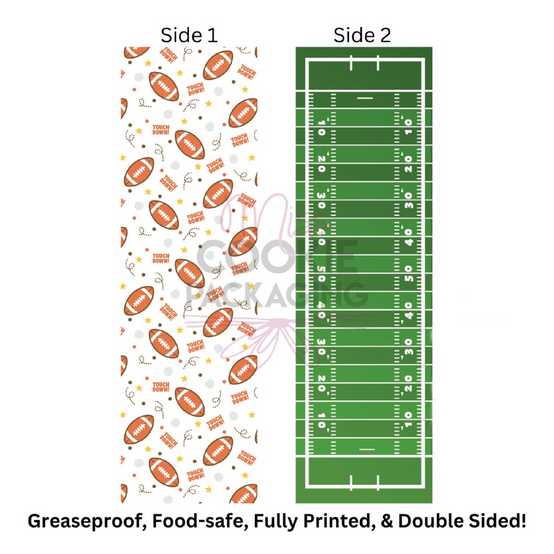 Football Cookie BAG Backer Card - 2.625" x 9.5" - QTY 25