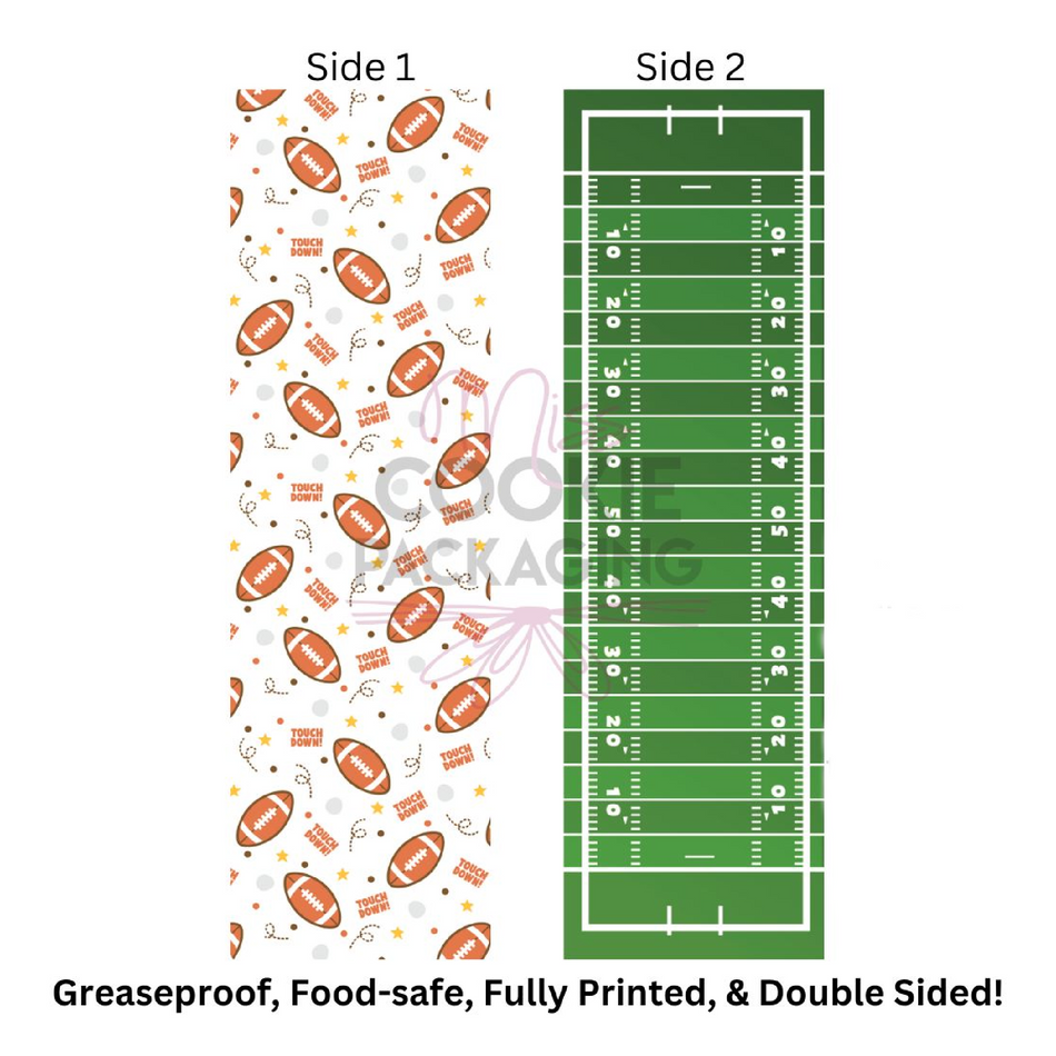 Football Cookie BAG Backer Card - 2.625
