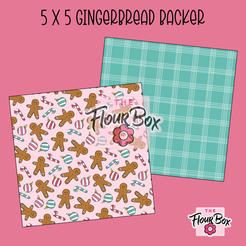 Gingerbread Cookie BOX Backer - 5" x 5" Square - 25 BACKERS
