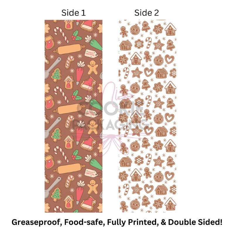 Gingerbread Baking Cookie BAG Backer Card - 2.625" x 9.5" - QTY 25