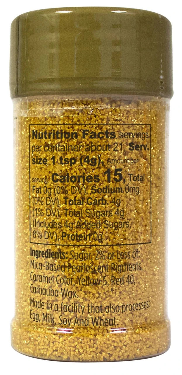 Gold Sanding Sugar SMALL Sprinkle Jar