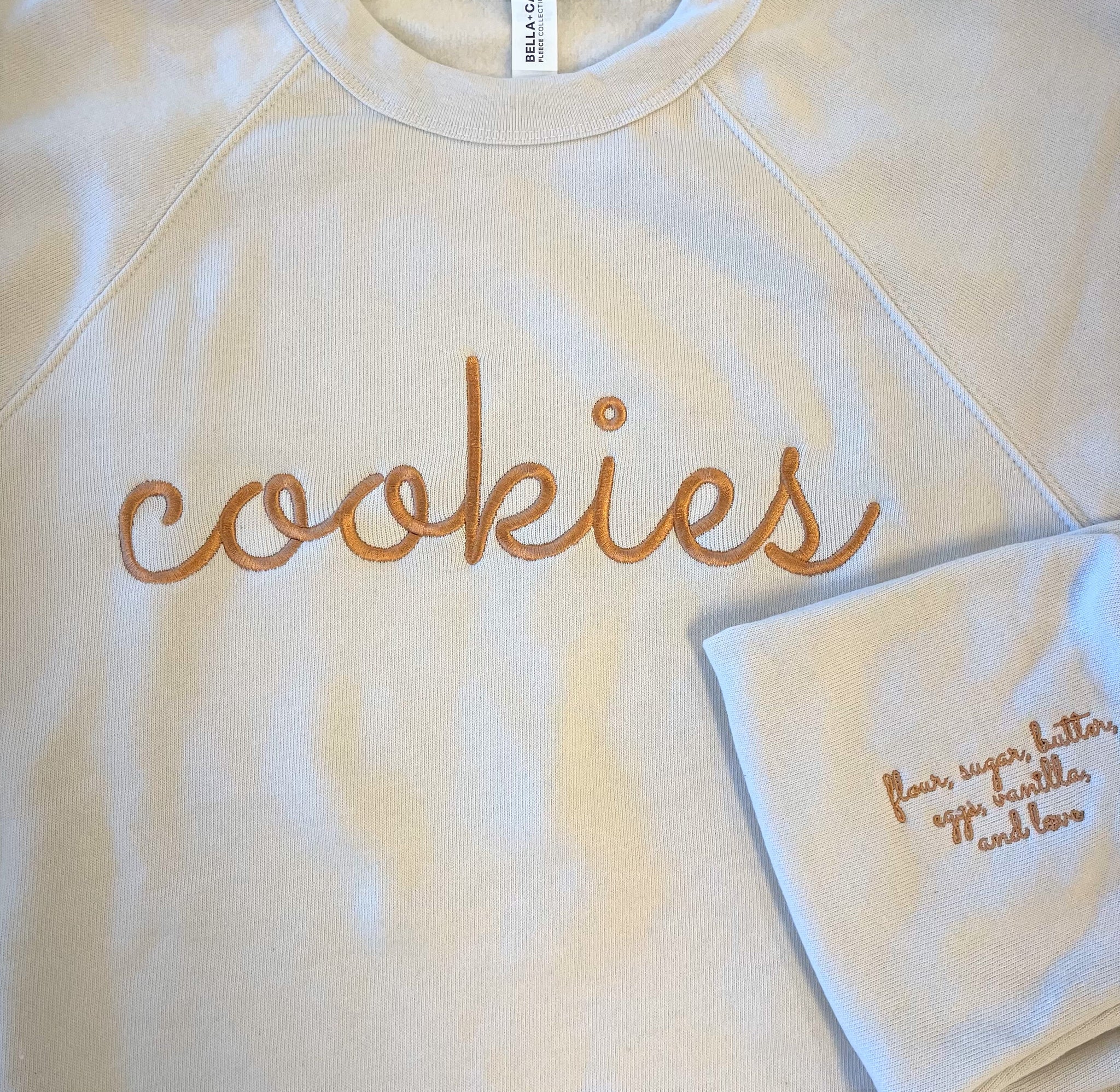 Cookies Embroidered Sweatshirt with Sleeve Ingredients Heather Dust