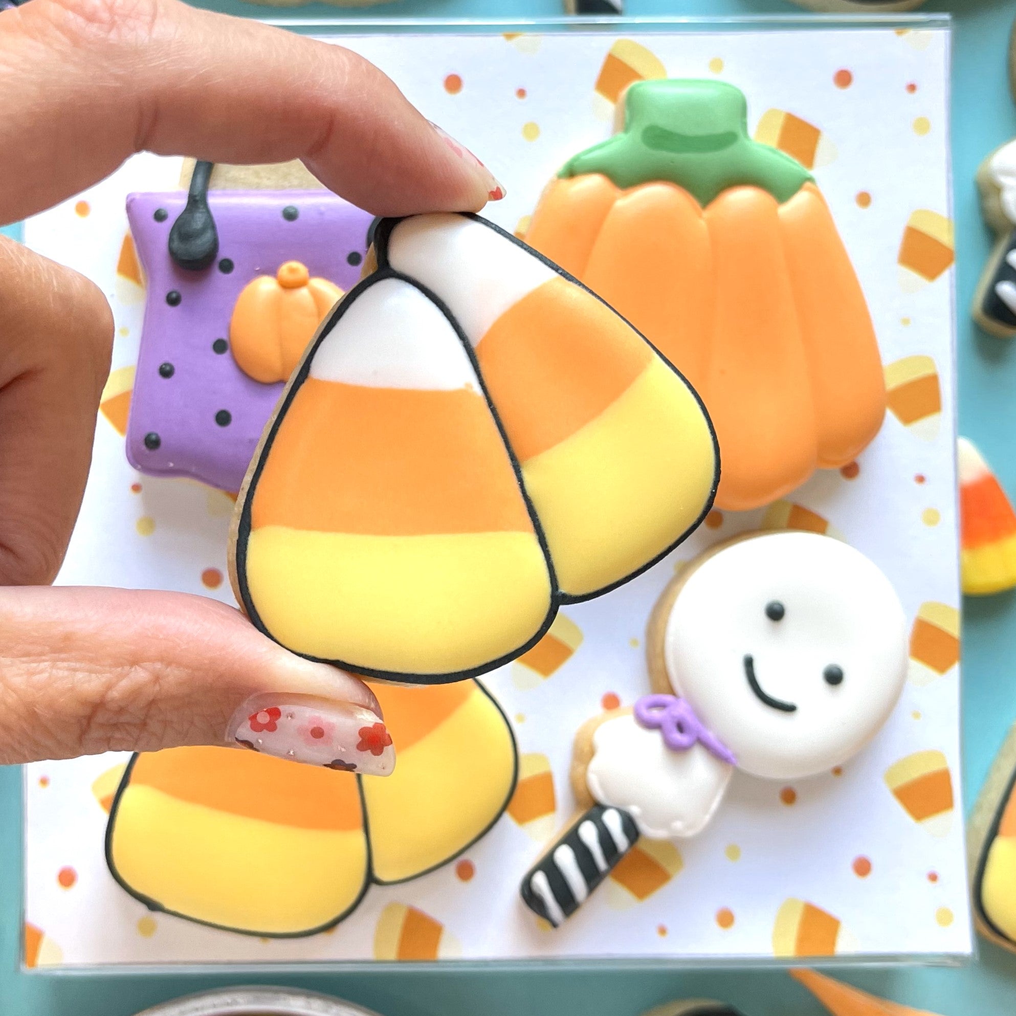 Mini Halloween Candy 4pc Flour Box Club Cookie Cutter Set