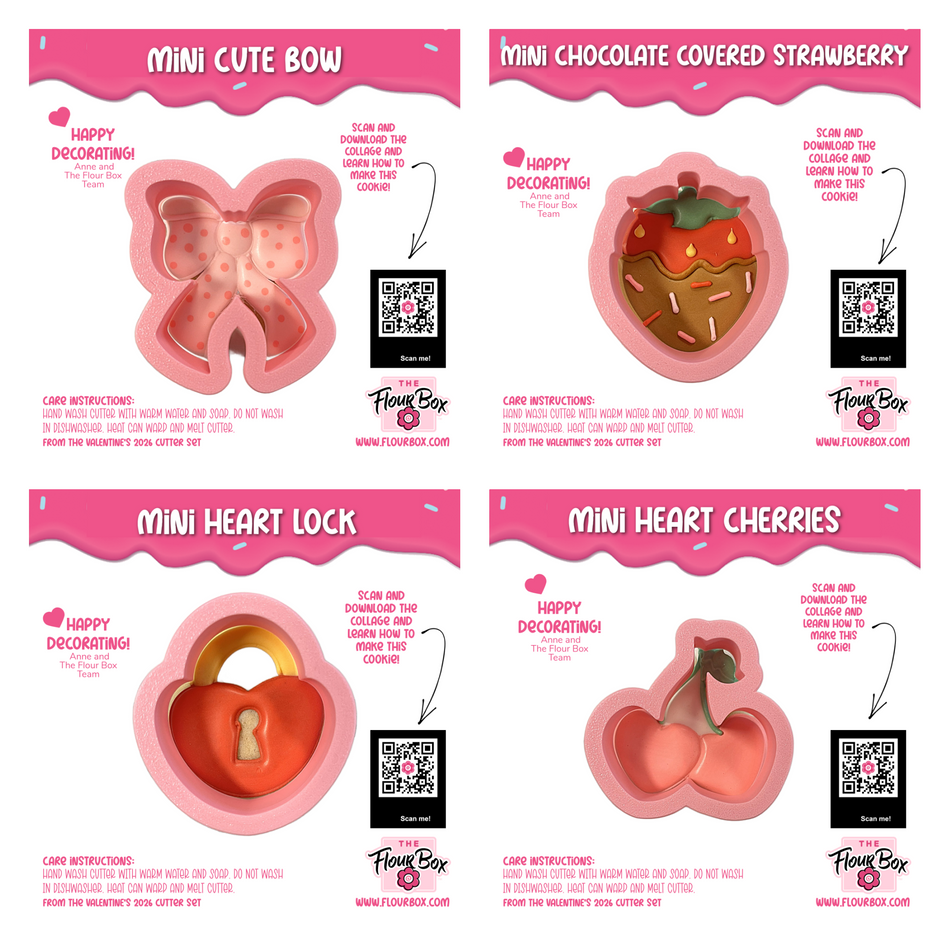 Mini Valentine Cookie Cutter BUNDLE (4 cutters)