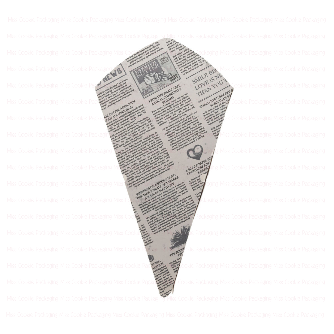 Newsprint Flower Bouquet Cookie BOX  - QTY 10