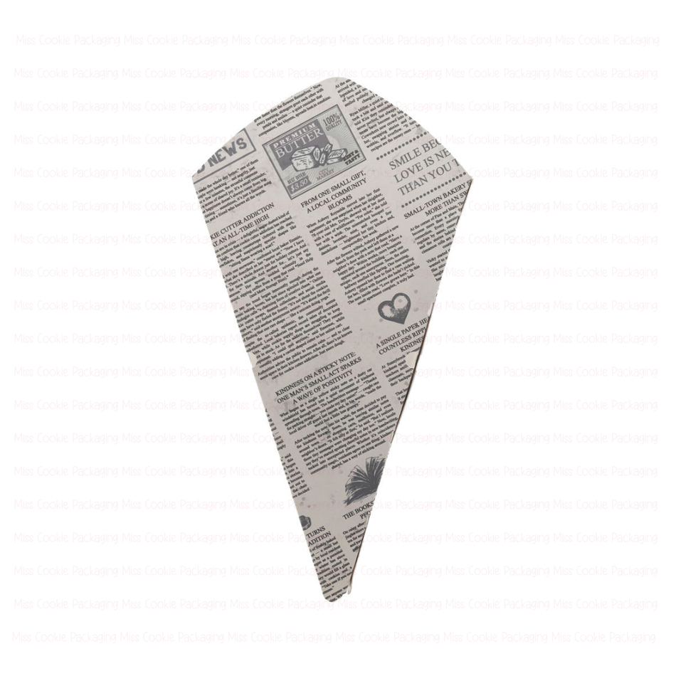 Newsprint Flower Bouquet Cookie BOX  - QTY 10