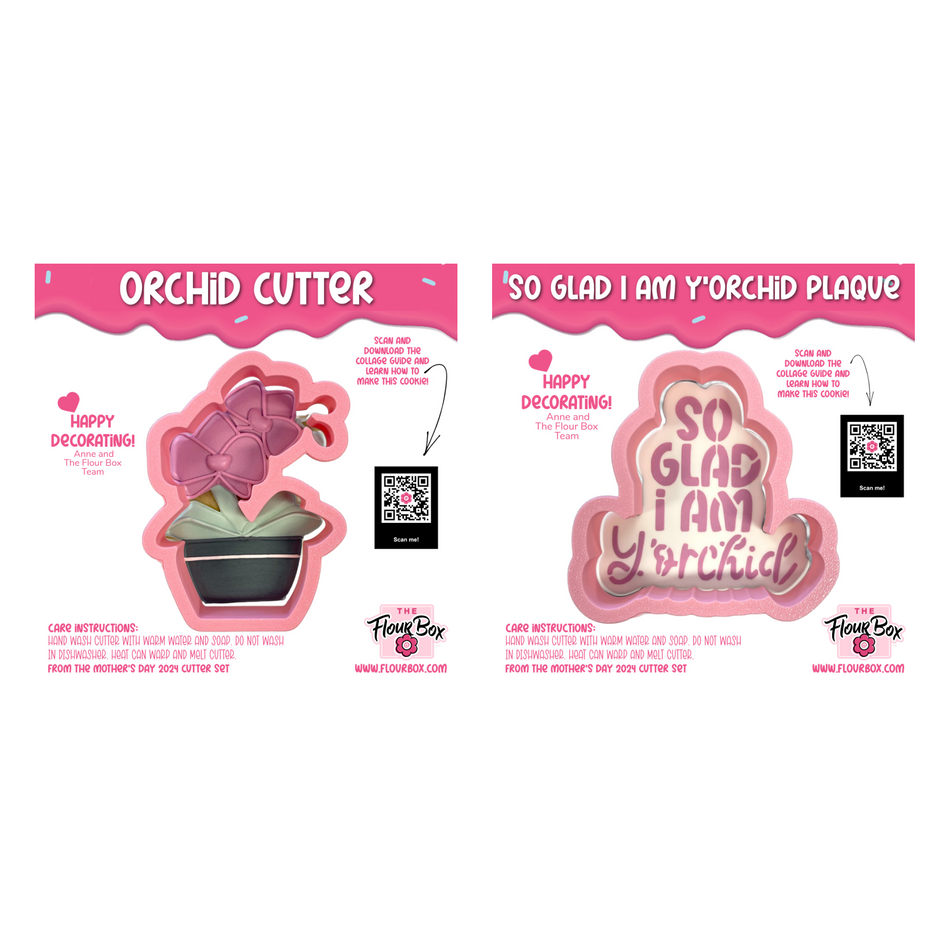 Orchid Cookie Cutter BUNDLE with Stencil