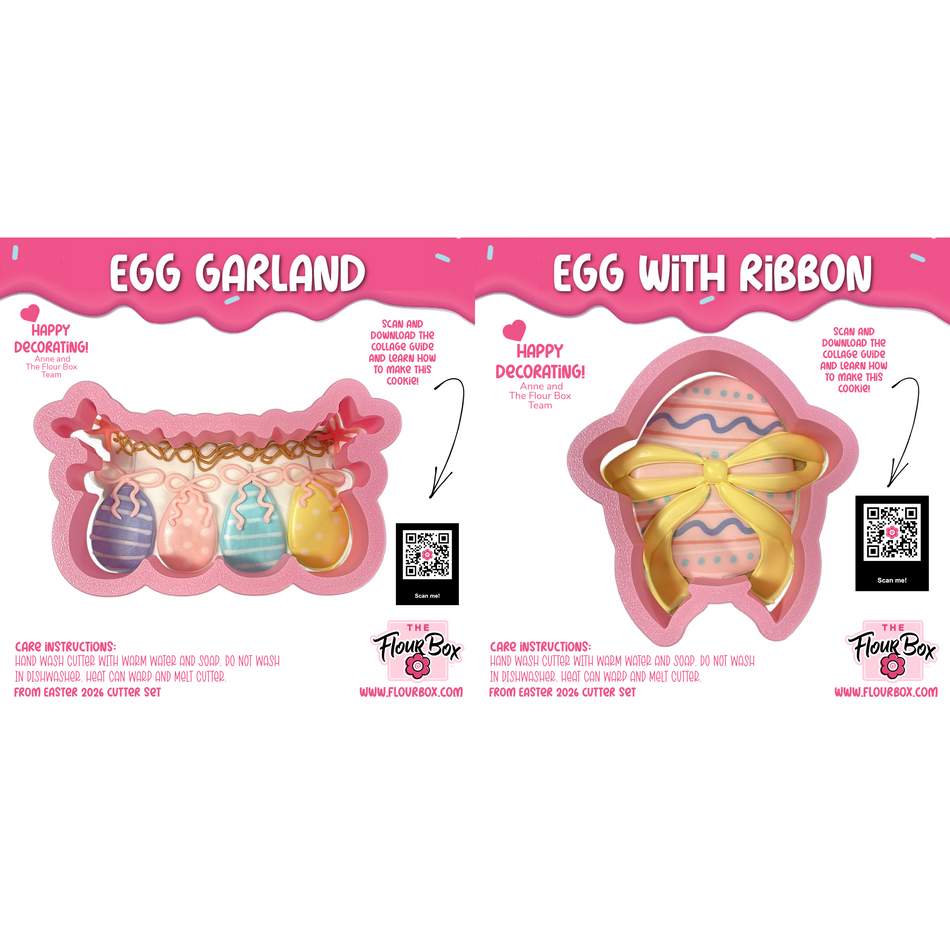 Pretty Easter Egg Cookie Cutter BUNDLE (2 cutters)