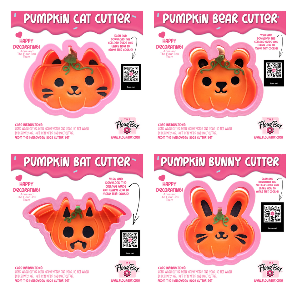 Pumpkin Animals Cookie Cutter BUNDLE with 2pc Stencil