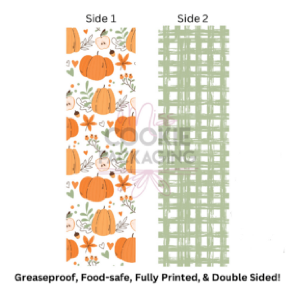 Pumpkin, Apple Leaves Cookie BAG Backer Card - 2.625
