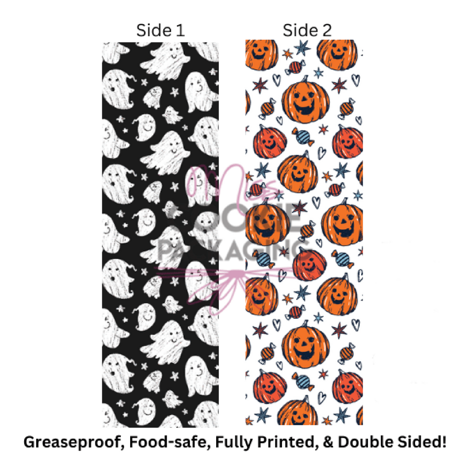 Pumpkin Ghost Sketches Cookie BAG Backer Card - 2.625