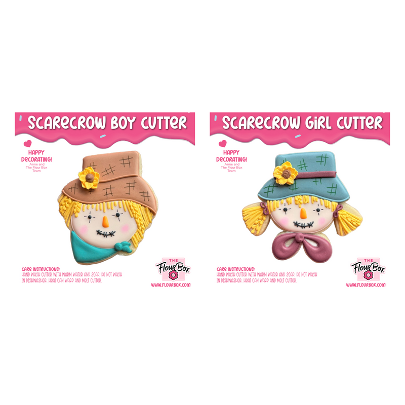 Scarecrow Boy & Girl Face Cookie Cutter Set