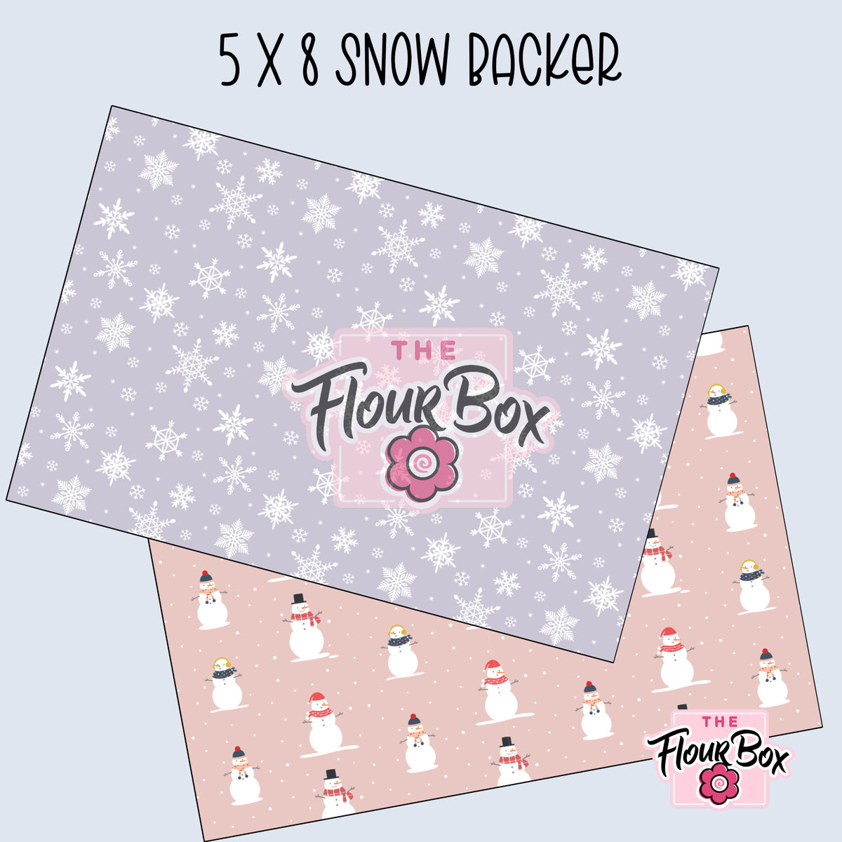 Snow Cookie BOX Backer - 5" x 8" Rectangle - 25 BACKERS
