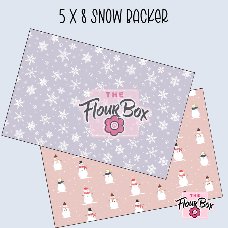 Snow Cookie BOX Backer - 5" x 8" Rectangle - 25 BACKERS