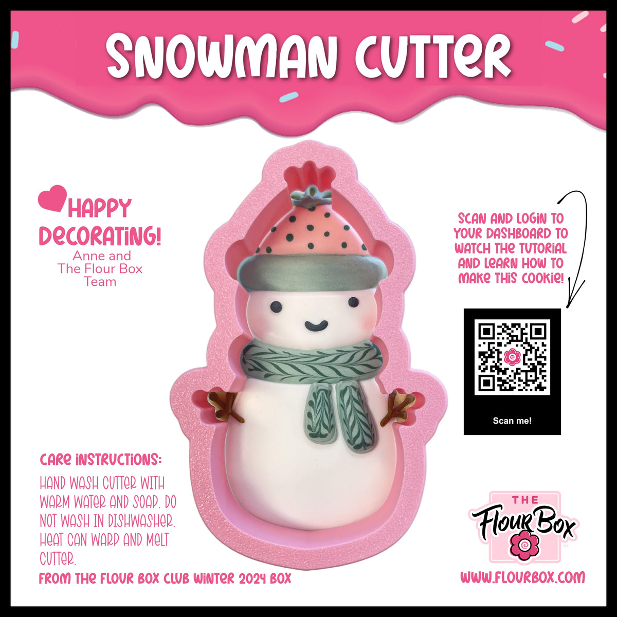 Snowman Flour Box Club Cookie Cutter
