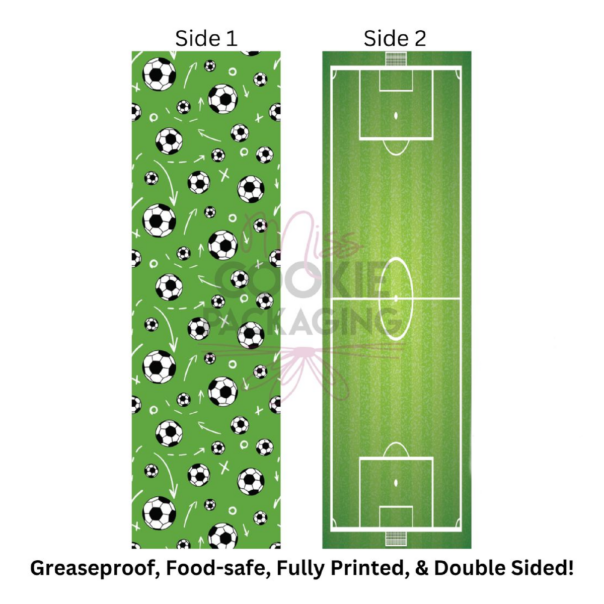 Soccer Cookie BAG Backer Card - 2.625" x 9.5" - QTY 25