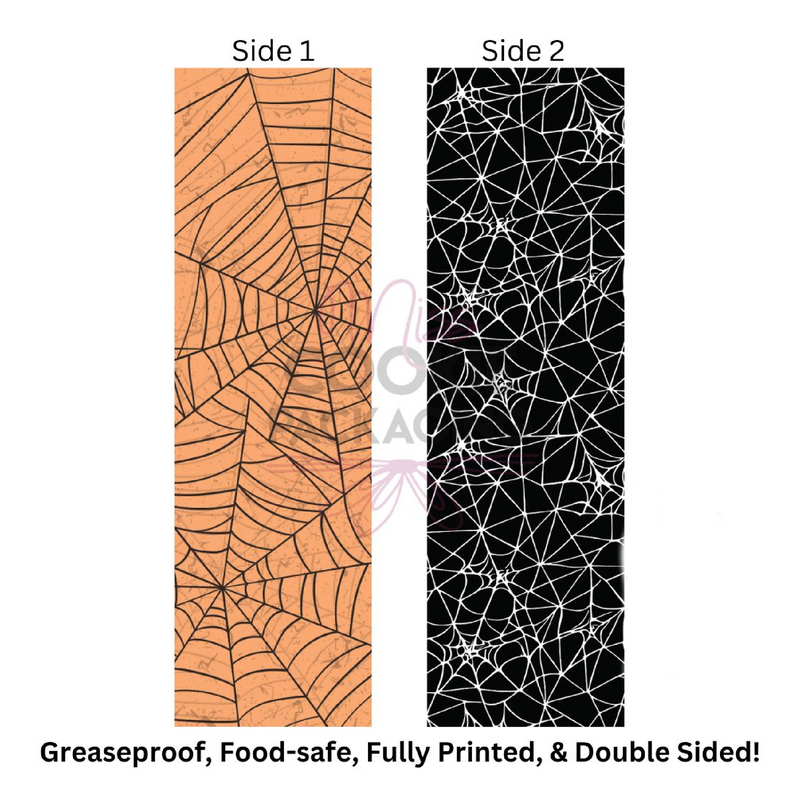 Spider Webs Cookie BAG Backer Card - 2.625" x 9.5" - QTY 25