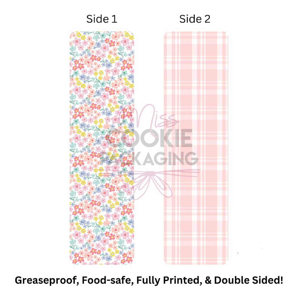 Spring Floral Cookie BAG Backer Card - 2.625