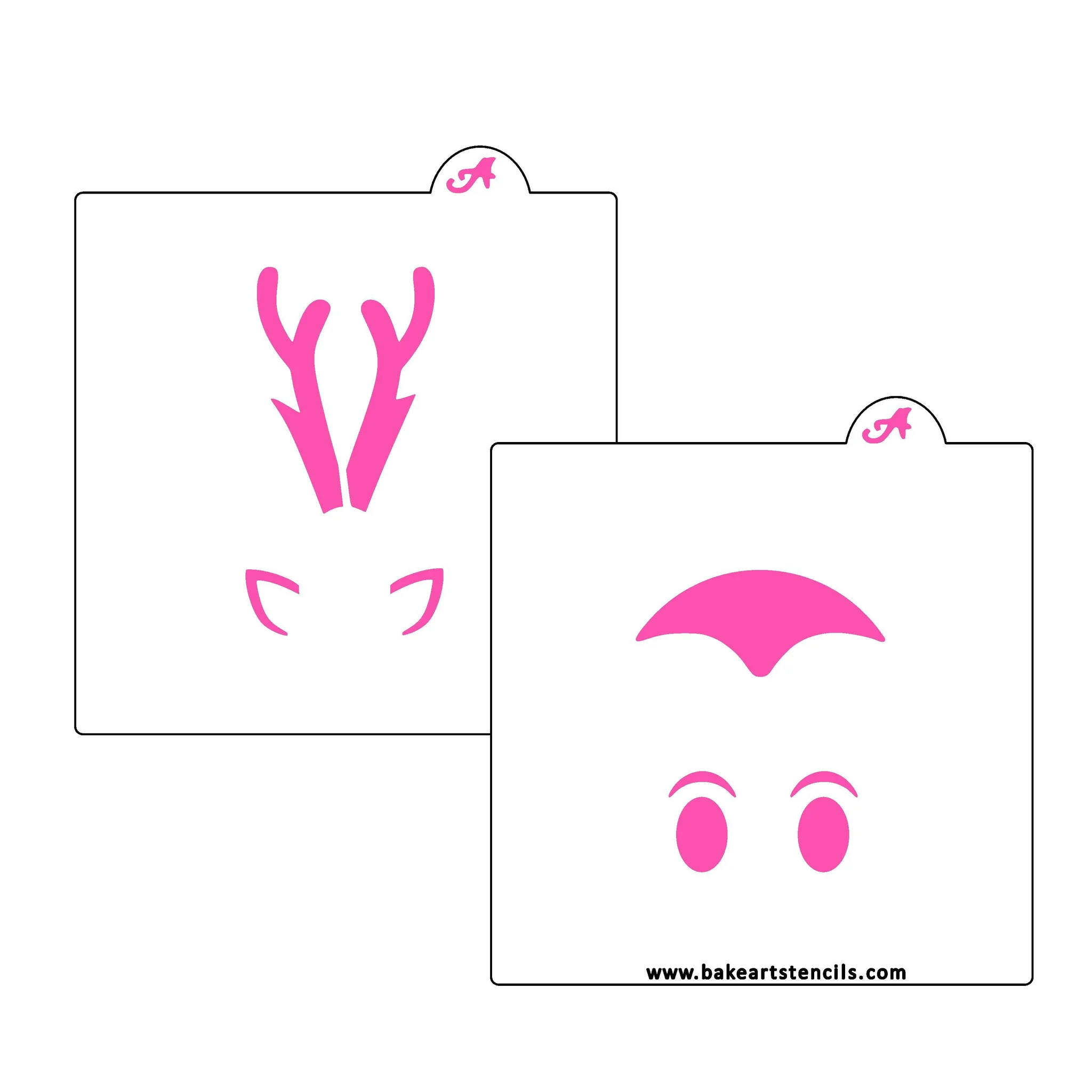 Stackable Reindeer 2pc BakeArt Stencil Set