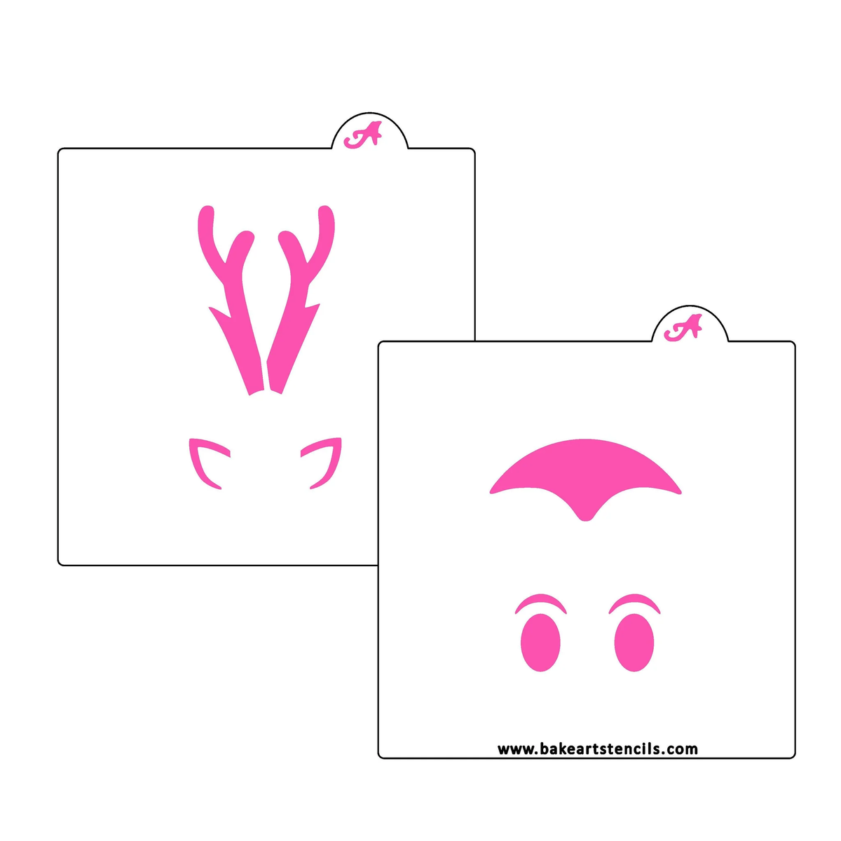 Stackable Reindeer 2pc BakeArt Stencil Set