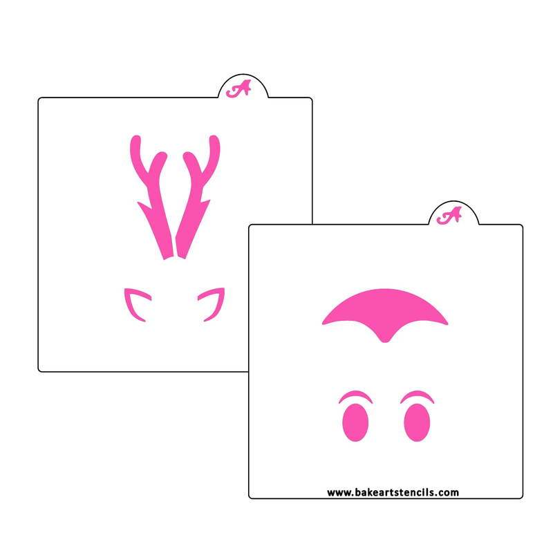 Stackable Reindeer 2pc BakeArt Stencil Set