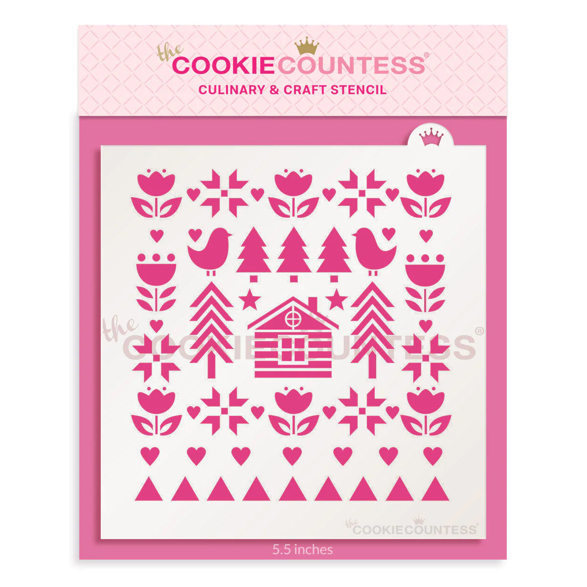 Scandi Folk Art Design Stencil