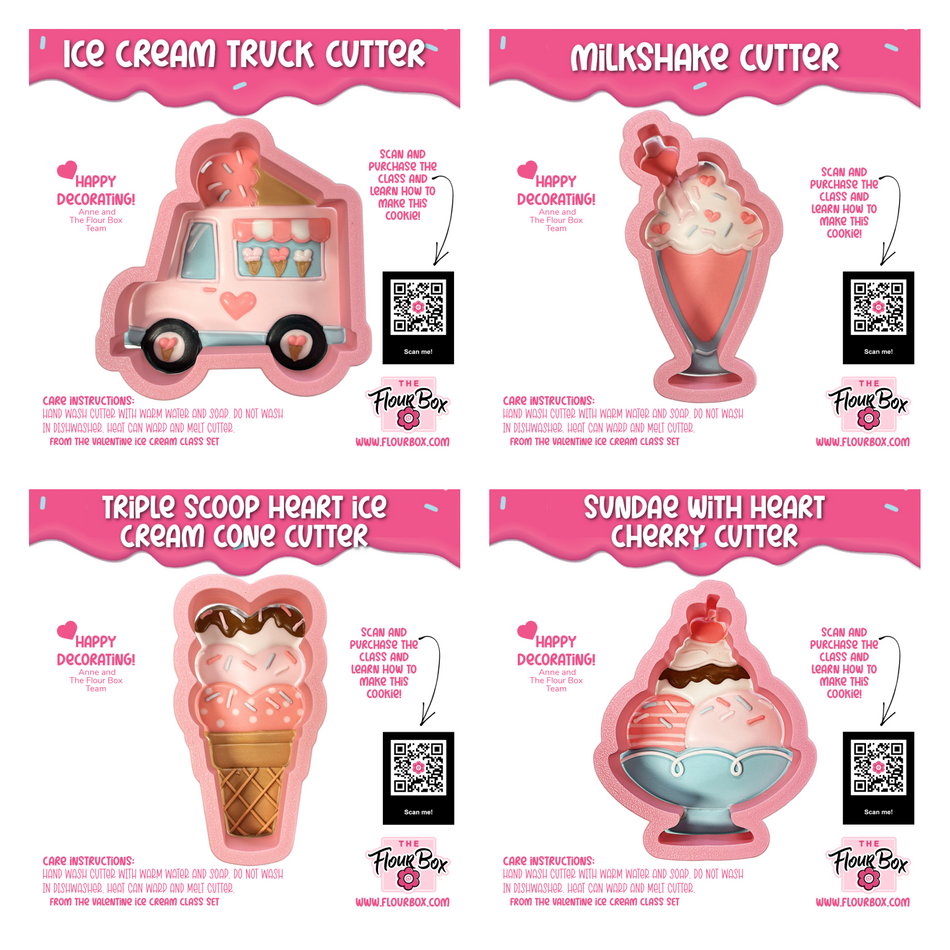 Valentine's Ice Cream Decorating Online Class with Optional Kit