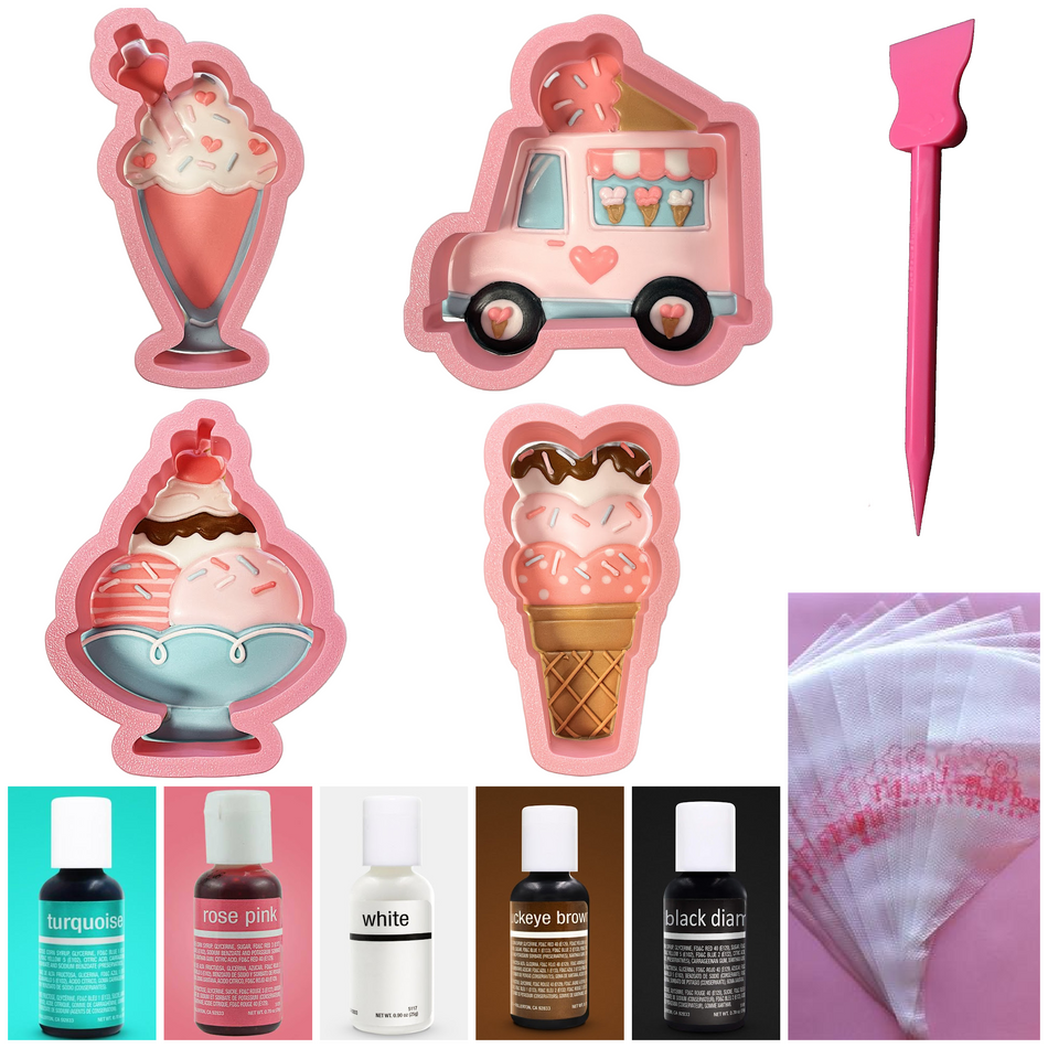 Valentine's Ice Cream Decorating Online Class with Optional Kit