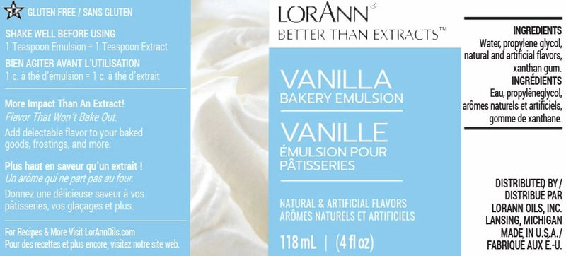Vanilla Lorann Baking Emulsion 4 oz.