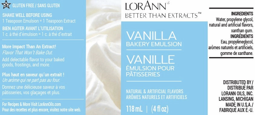 Vanilla Lorann Baking Emulsion 4 oz.