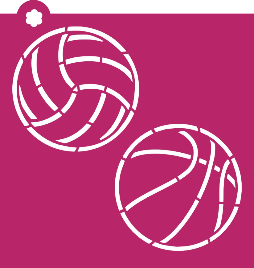 Sport Ball 2pc Flour Box Stencil