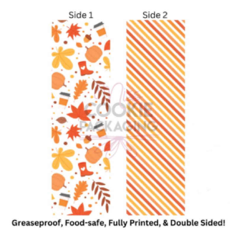 Warm Fall Cookie BAG Backer Card - 2.625" x 9.5" - QTY 25