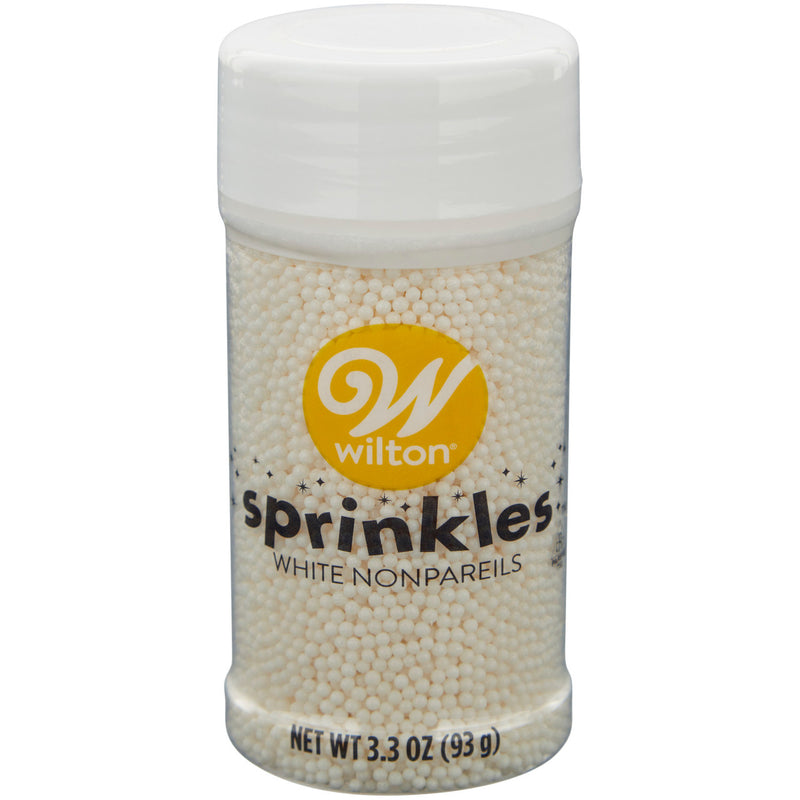 White Nonpareils SMALL Sprinkle Jar
