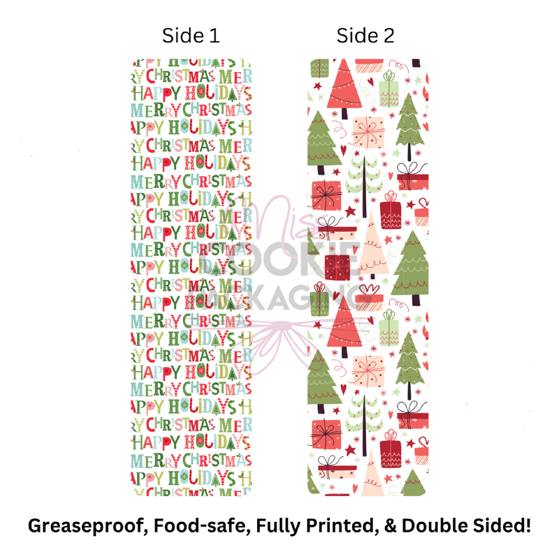 Wrapping Paper Cookie BAG Backer Card - 2.625" x 9.5" - QTY 25