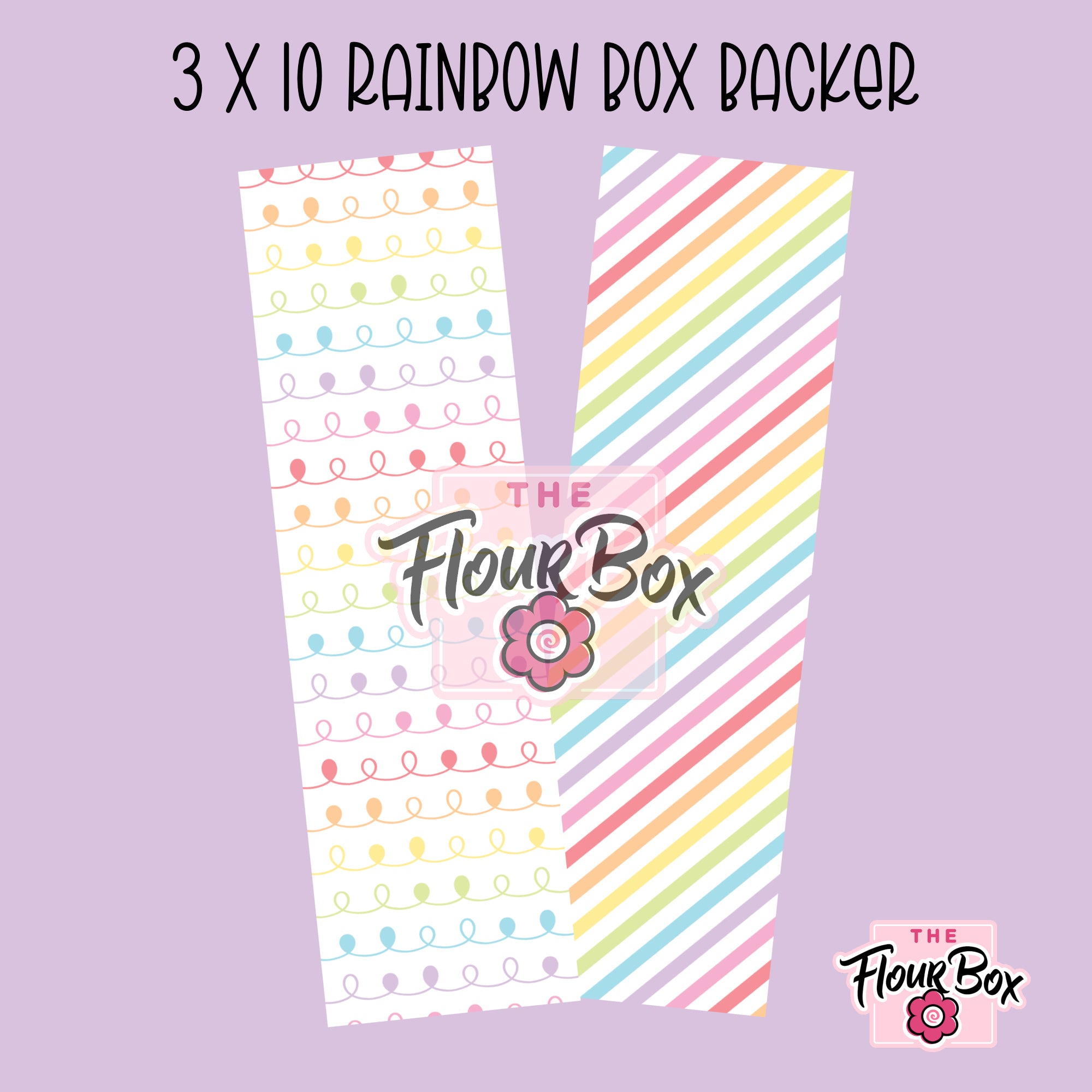Rainbow Cookie BOX Backer - 3" x 10" Long - 25 BACKERS