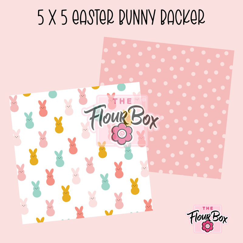Easter Bunny Cookie BOX Backer - 5" x 5" Square - 25 BACKERS