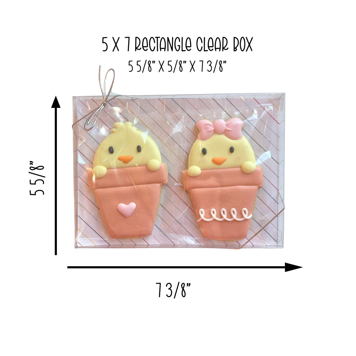 5 x 7 Rectangle Clear Cookie Box - 25 BOXES - 5 3/8" x 5/8" x 7 3/8"