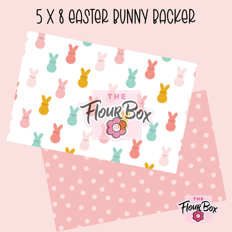 Easter Bunny BOX Cookie Backer - 5" x 8" Rectangle - 25 BACKERS