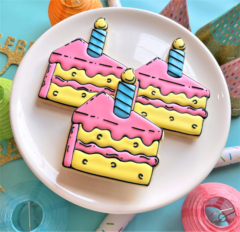 Cake Slice with Candle Cookie Cutter