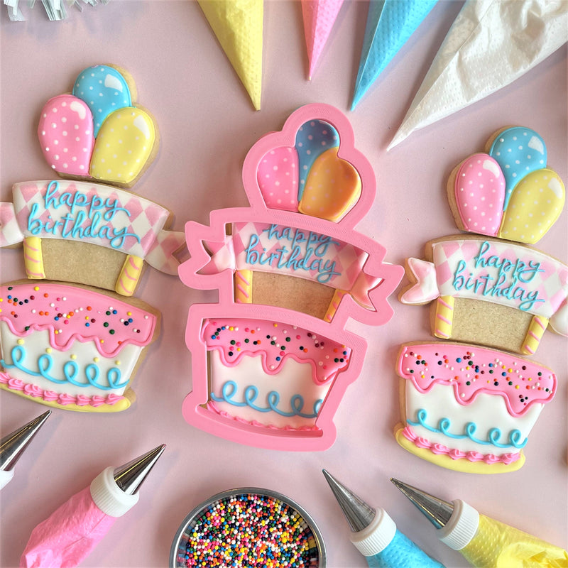 Cake and Balloons 3-in-1 Multi-Cookie Cutter