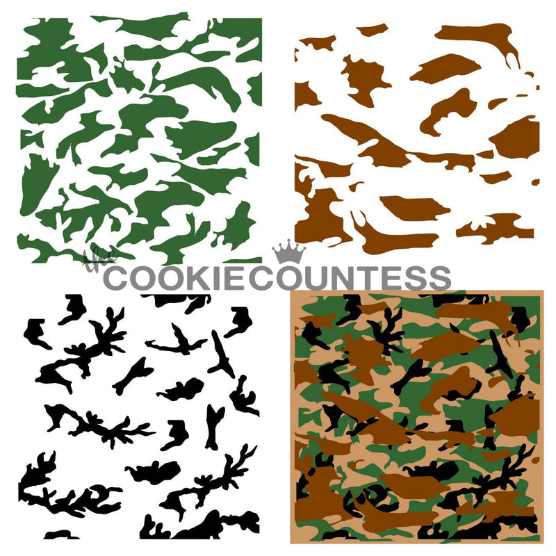 Camouflage Three-Piece Set Stencil