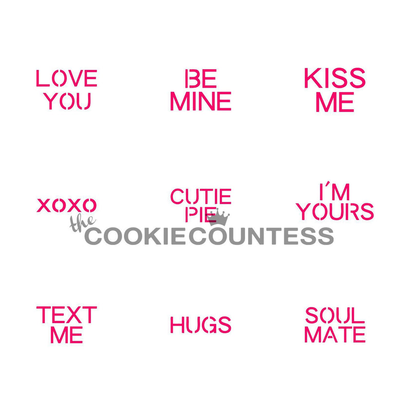 Message (small) Hearts Stencil