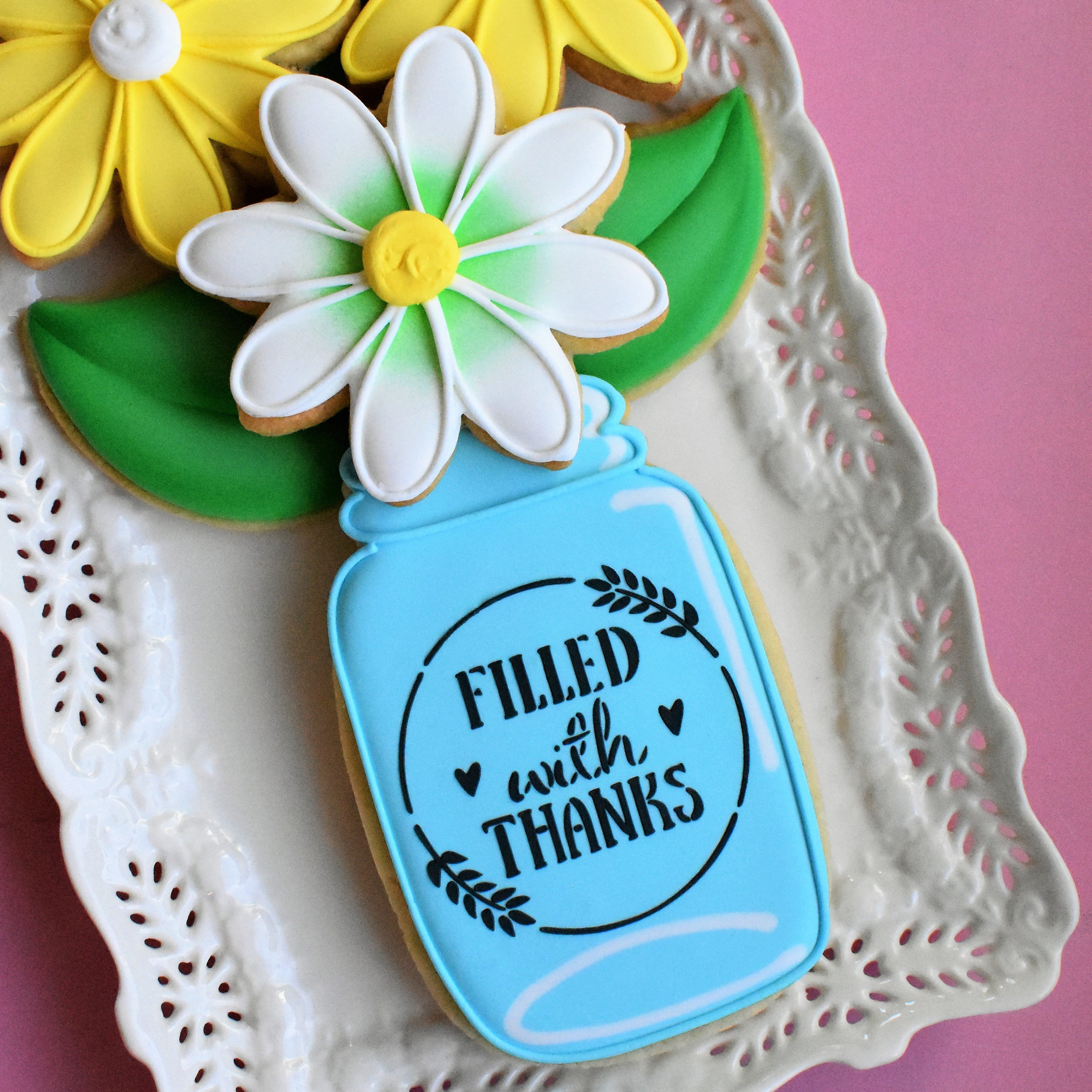 Filled with Thanks Stencil
