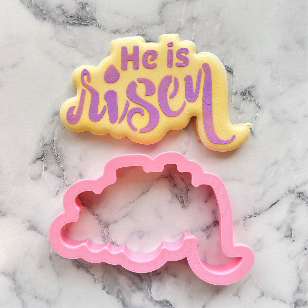 He is Risen Plaque Cookie Cutter with Stencil ONLY