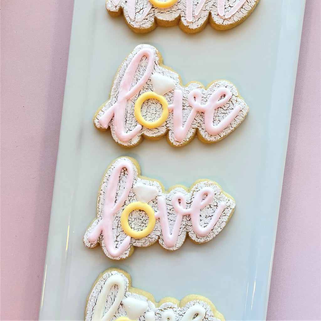 Love with Diamond Ring Cookie Cutter and Stencil Set