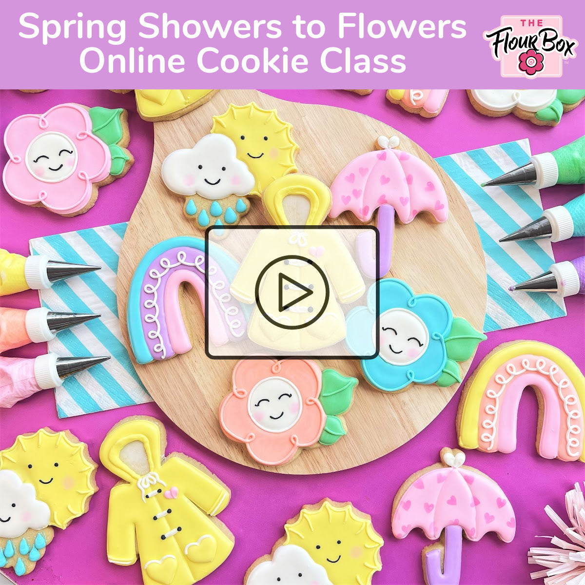 Spring Showers to Flowers Cookie Decorating Class Recording